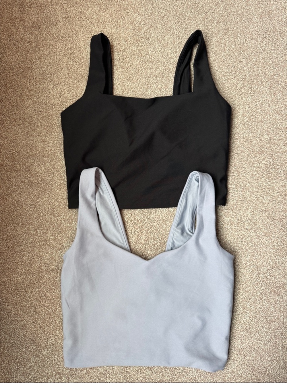 YPB Cropped Tank Tops - Black & Light Blue